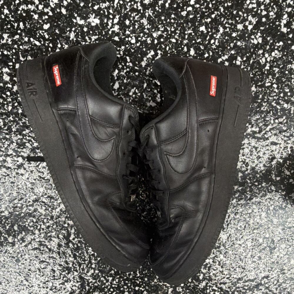 Nike Air Force 1 Low x Supreme Box Logo Black Men's Athletic Sneakers CU9225-001